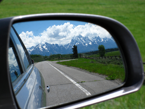 Perspective - rear mirror in Grand Teton